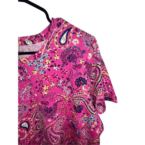 Woman Within Colorful Paisley Patterned Short Sleeve T-Shirt - Picture 2 of 5